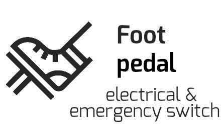 Pédale : interrupteur électrique et d'urgence